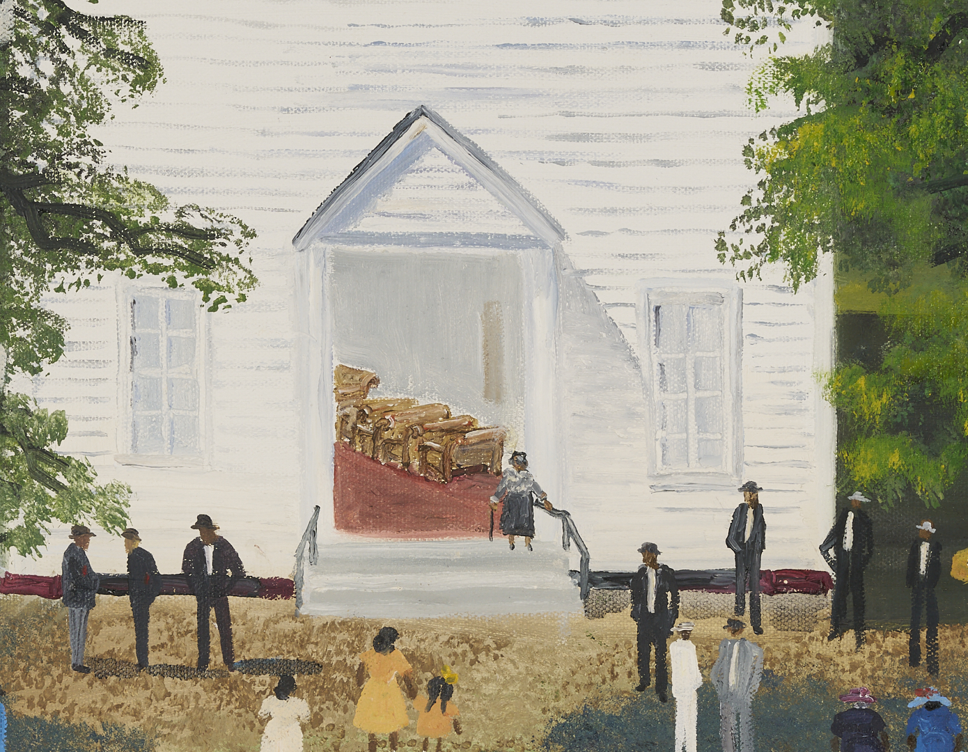 Lot 156: Helen LaFrance, Large Church Picnic Scene Plus 4 Books