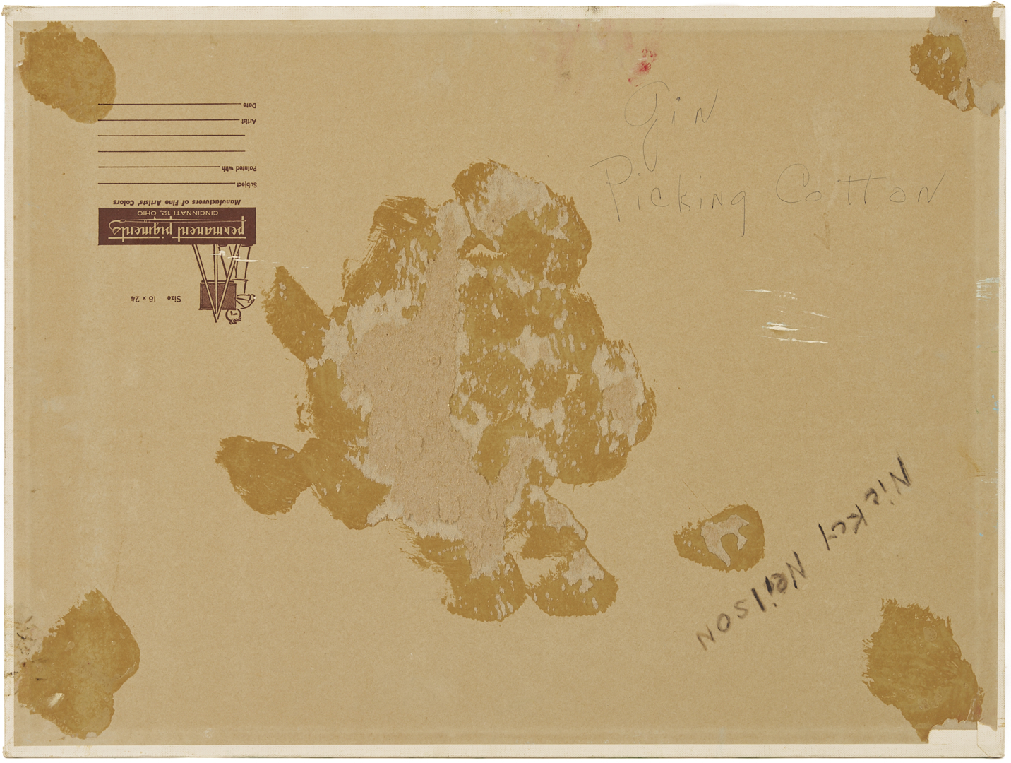 Lot 157: Clementine Hunter O/B Painting, Cotton Gin