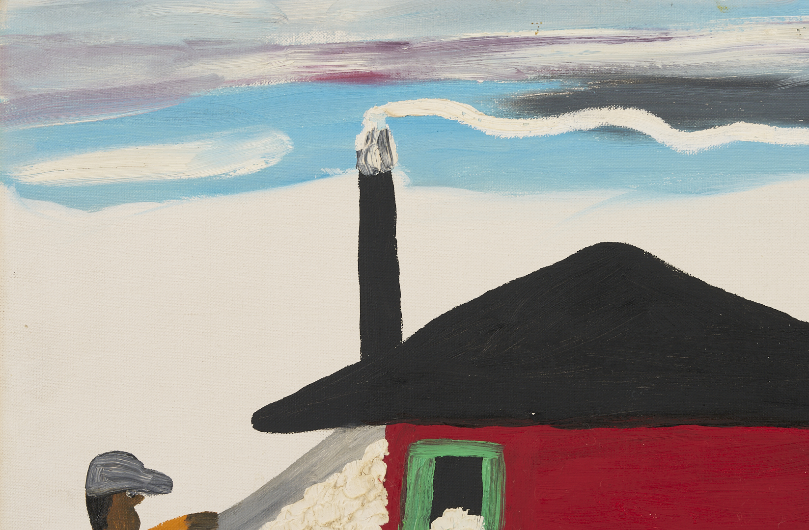 Lot 157: Clementine Hunter O/B Painting, Cotton Gin