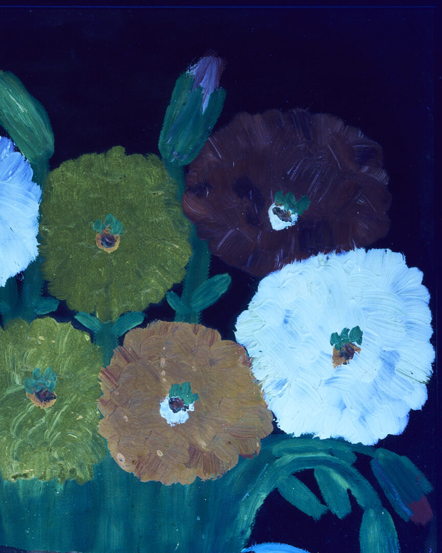 Lot 158: Clementine Hunter Still Life Painting, Zinnias