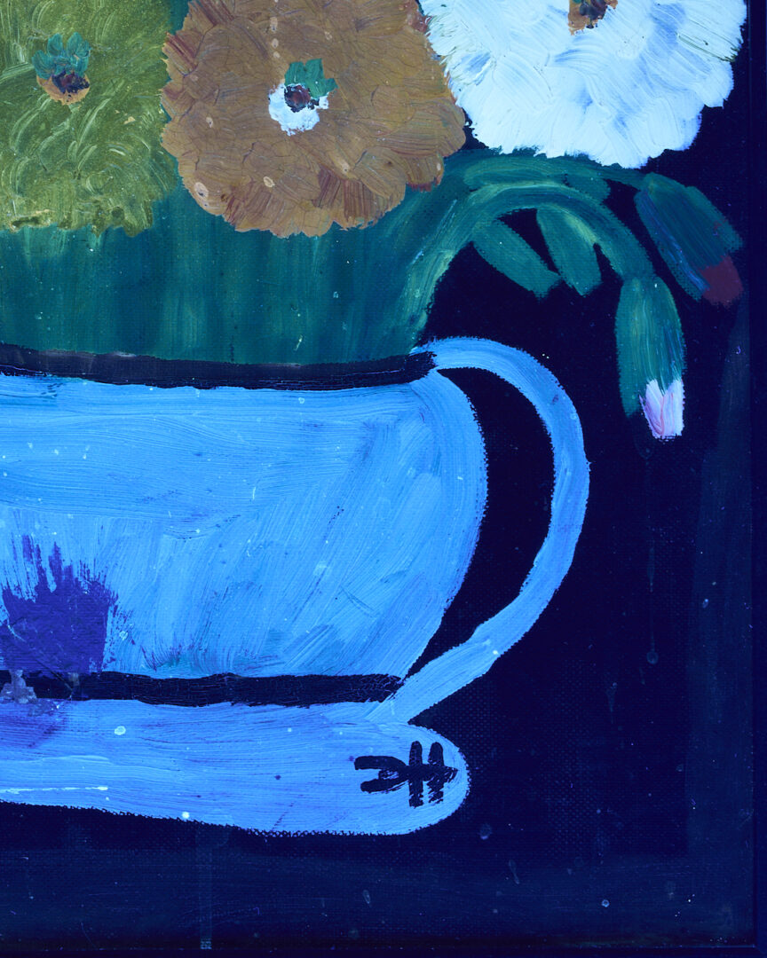 Lot 158: Clementine Hunter Still Life Painting, Zinnias