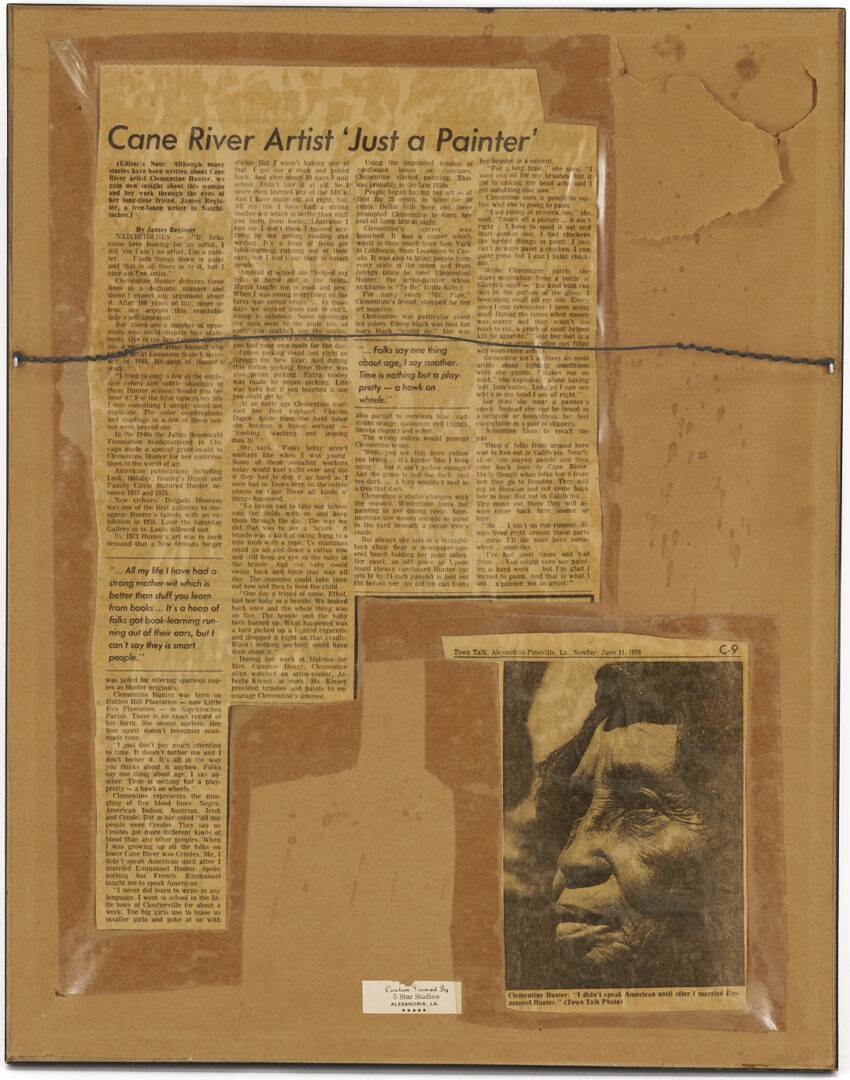 Lot 158: Clementine Hunter Still Life Painting, Zinnias