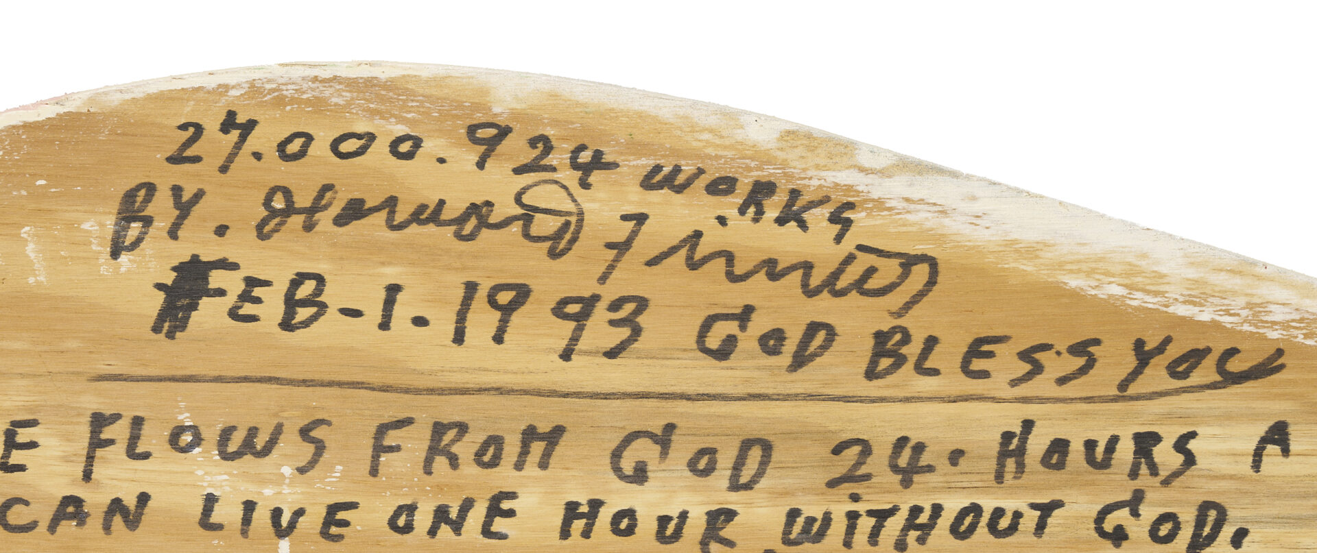 Lot 159: Howard Finster Coke Bottle Wood Cutout