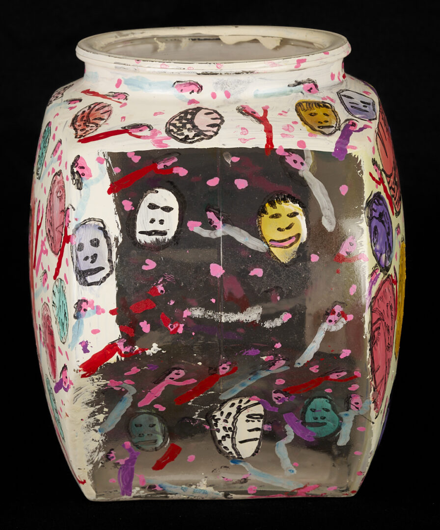 Lot 160: Howard Finster Candy or Cookie Jar, Santa Cut-Out and Related Book