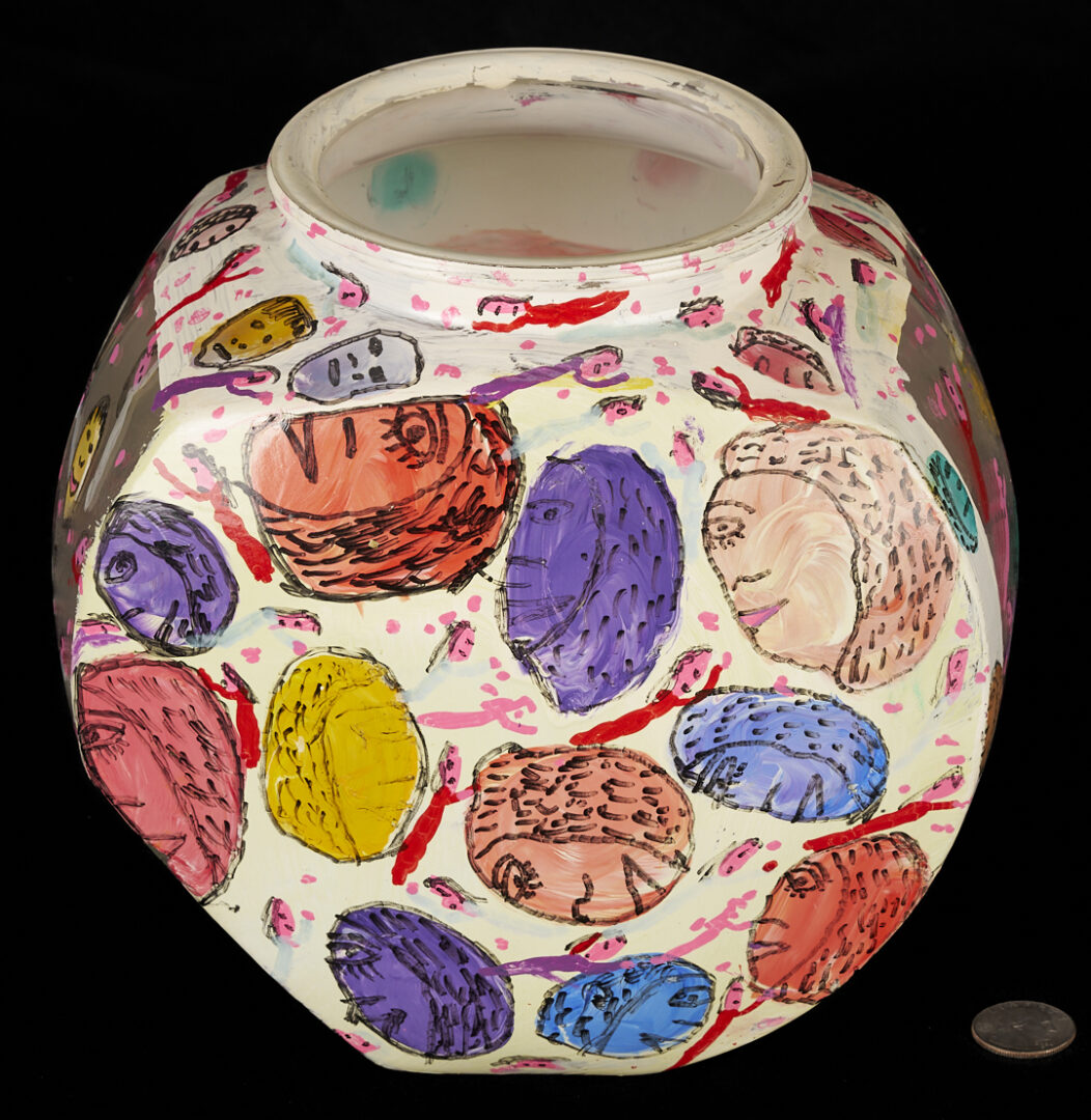Lot 160: Howard Finster Candy or Cookie Jar, Santa Cut-Out and Related Book