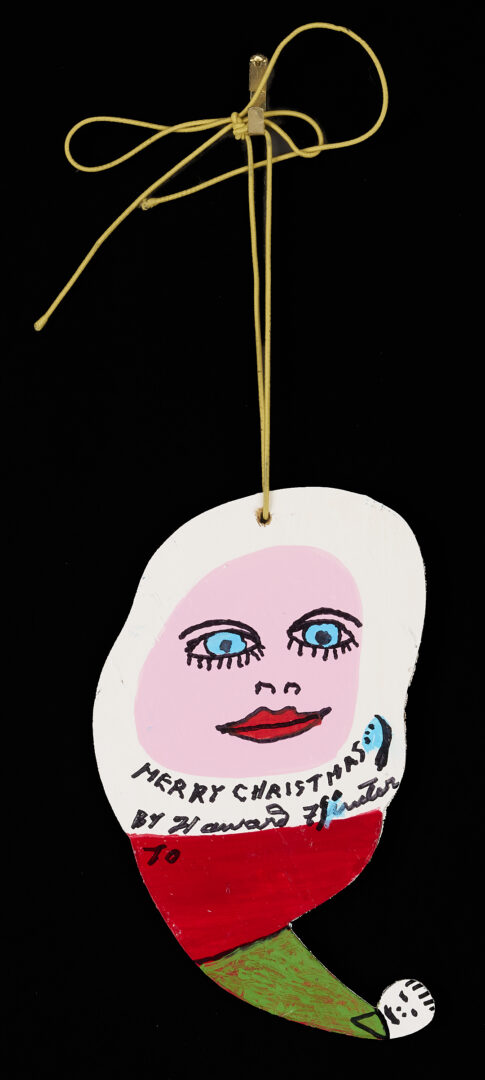 Lot 160: Howard Finster Candy or Cookie Jar, Santa Cut-Out and Related Book