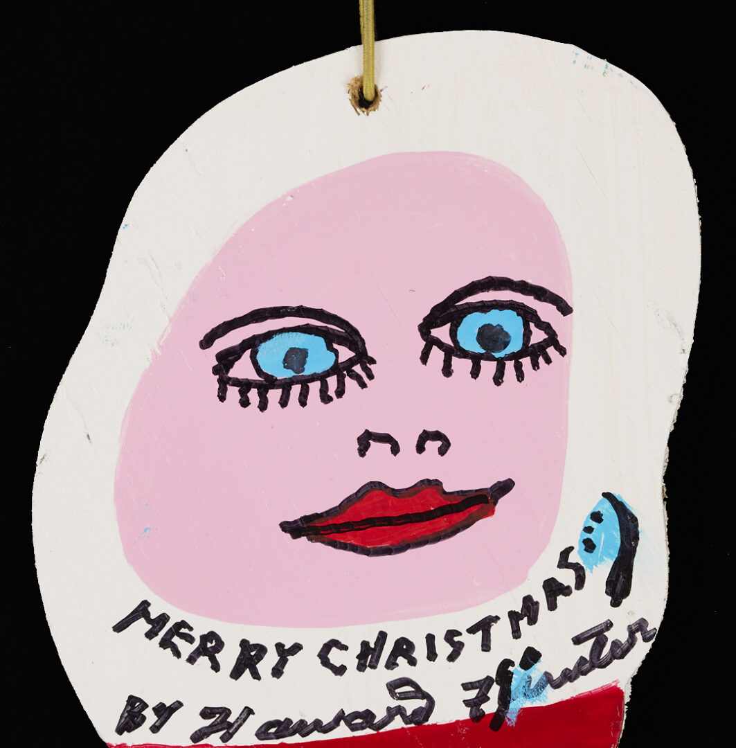 Lot 160: Howard Finster Candy or Cookie Jar, Santa Cut-Out and Related Book
