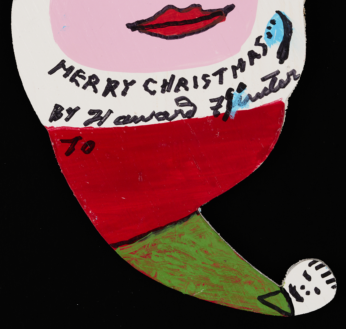 Lot 160: Howard Finster Candy or Cookie Jar, Santa Cut-Out and Related Book