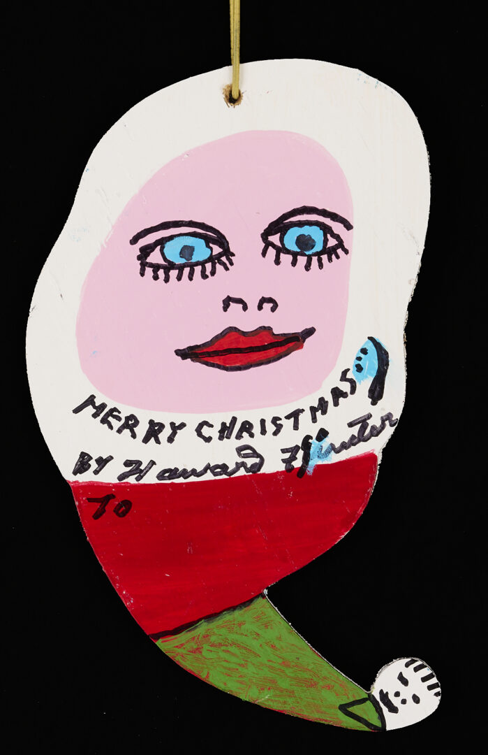 Lot 160: Howard Finster Candy or Cookie Jar, Santa Cut-Out and Related Book