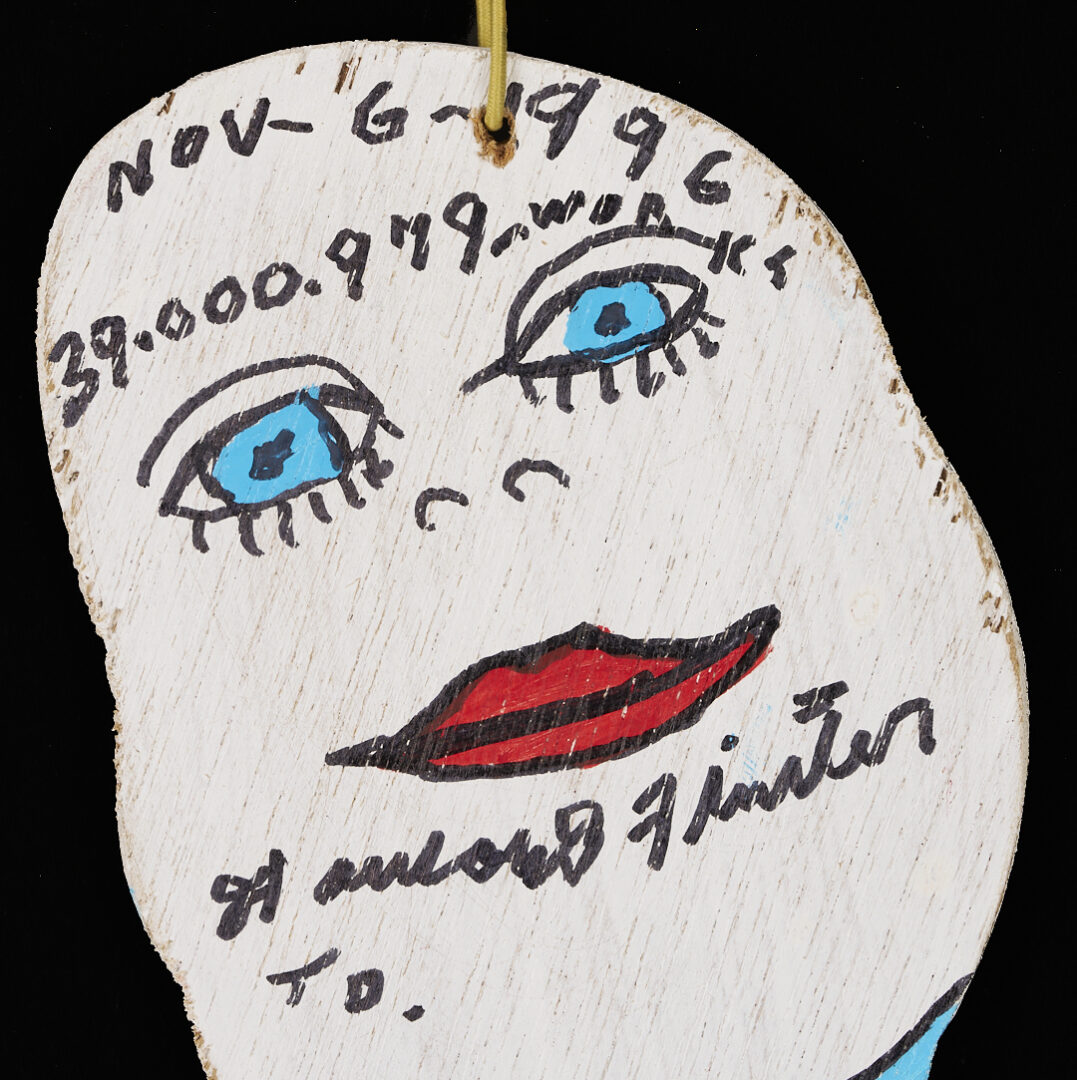 Lot 160: Howard Finster Candy or Cookie Jar, Santa Cut-Out and Related Book