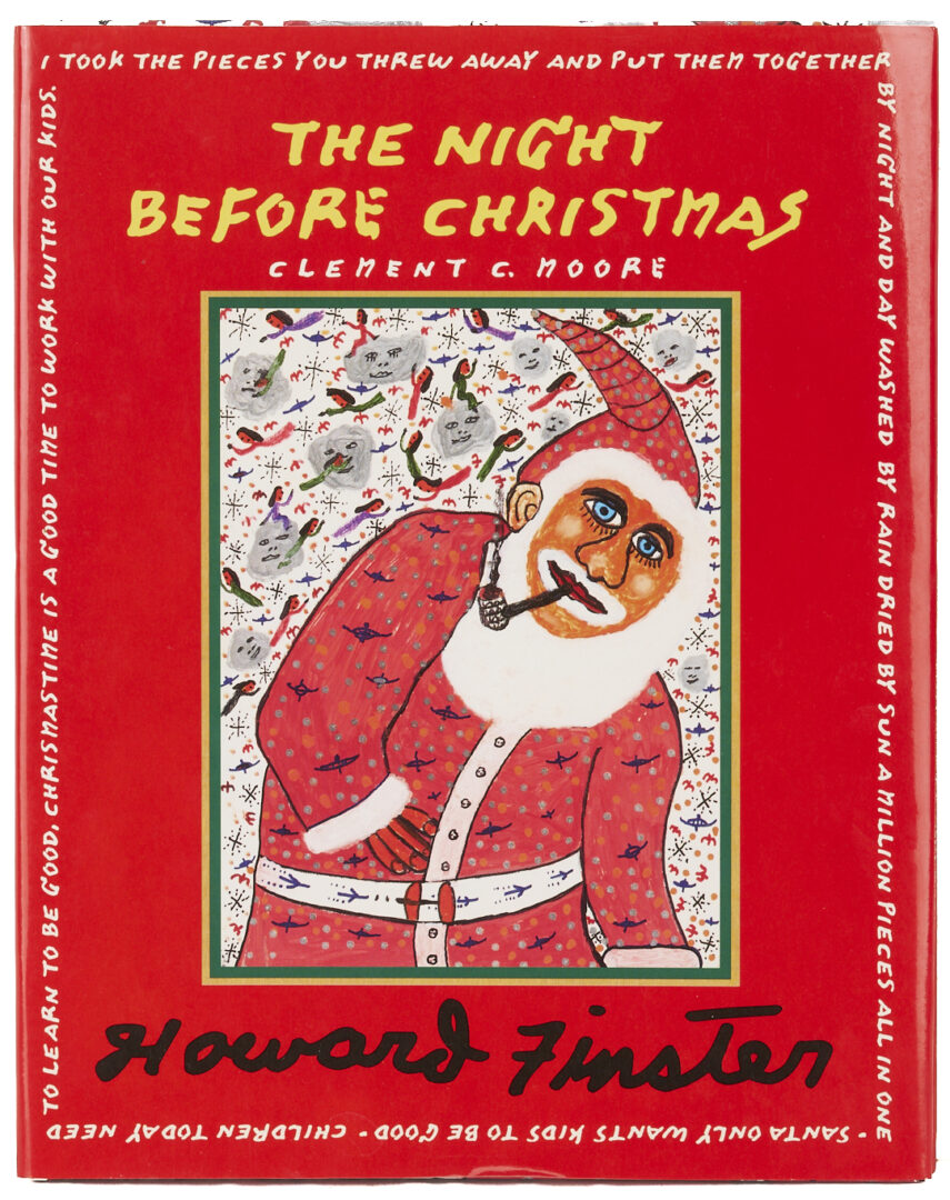 Lot 160: Howard Finster Candy or Cookie Jar, Santa Cut-Out and Related Book