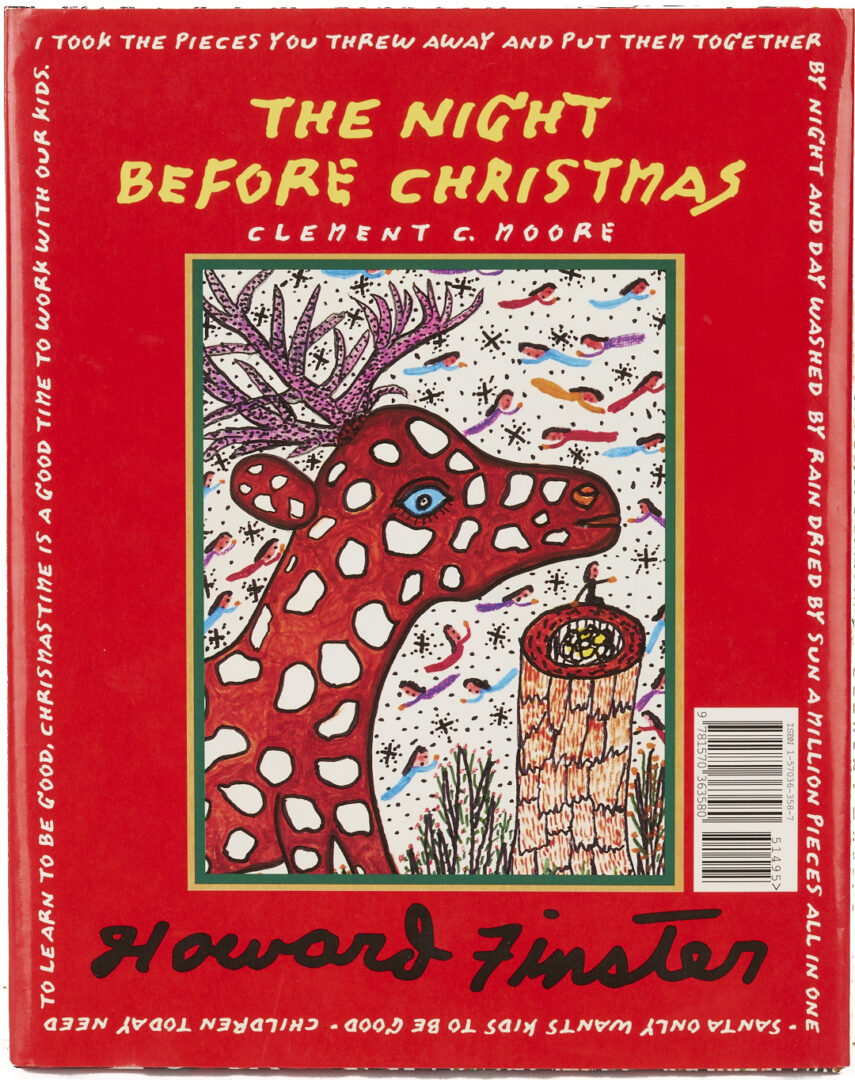 Lot 160: Howard Finster Candy or Cookie Jar, Santa Cut-Out and Related Book