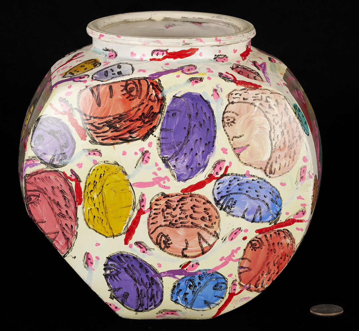 Lot 160: Howard Finster Candy or Cookie Jar, Santa Cut-Out and Related Book