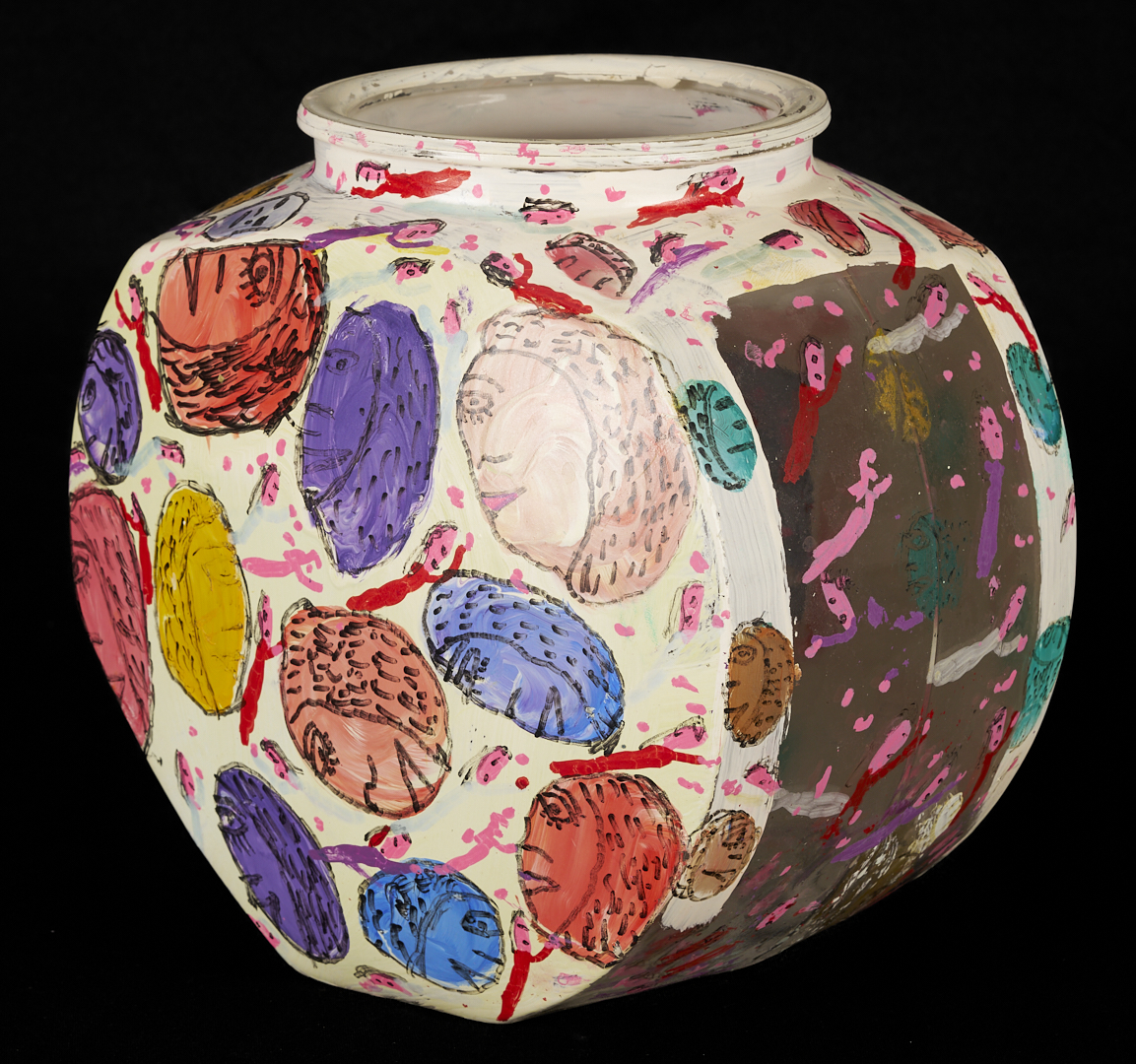 Lot 160: Howard Finster Candy or Cookie Jar, Santa Cut-Out and Related Book