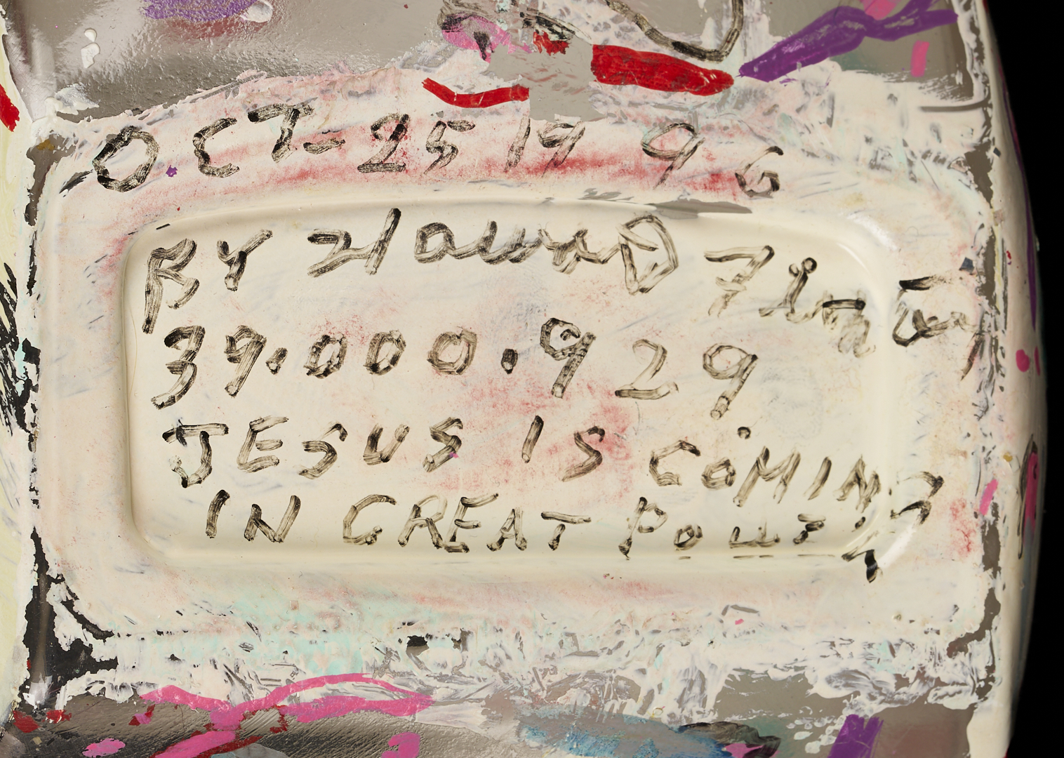 Lot 160: Howard Finster Candy or Cookie Jar, Santa Cut-Out and Related Book