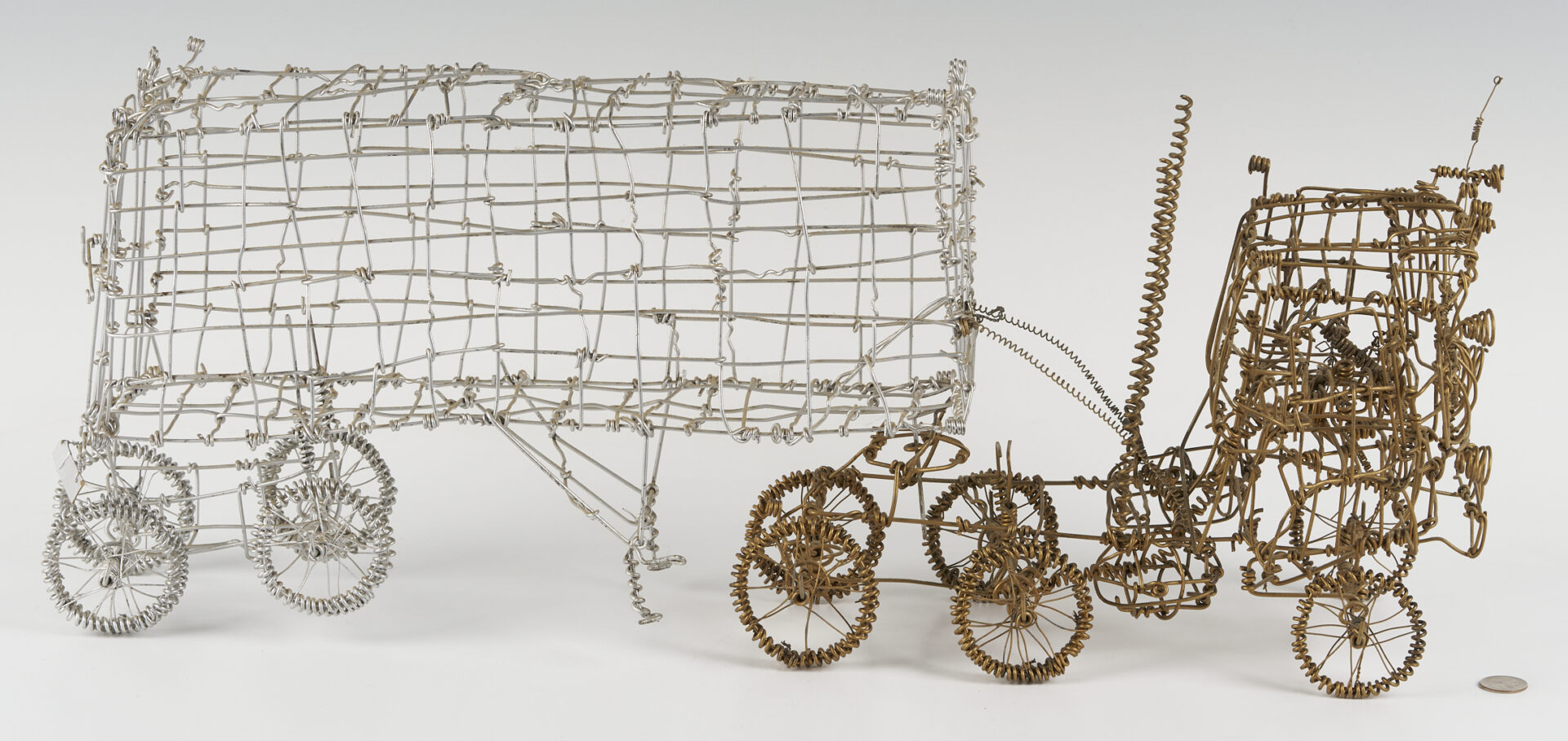 Lot 162: Vannoy Streeter Wire Sculpture, Semi Truck w Trailer, Articulated