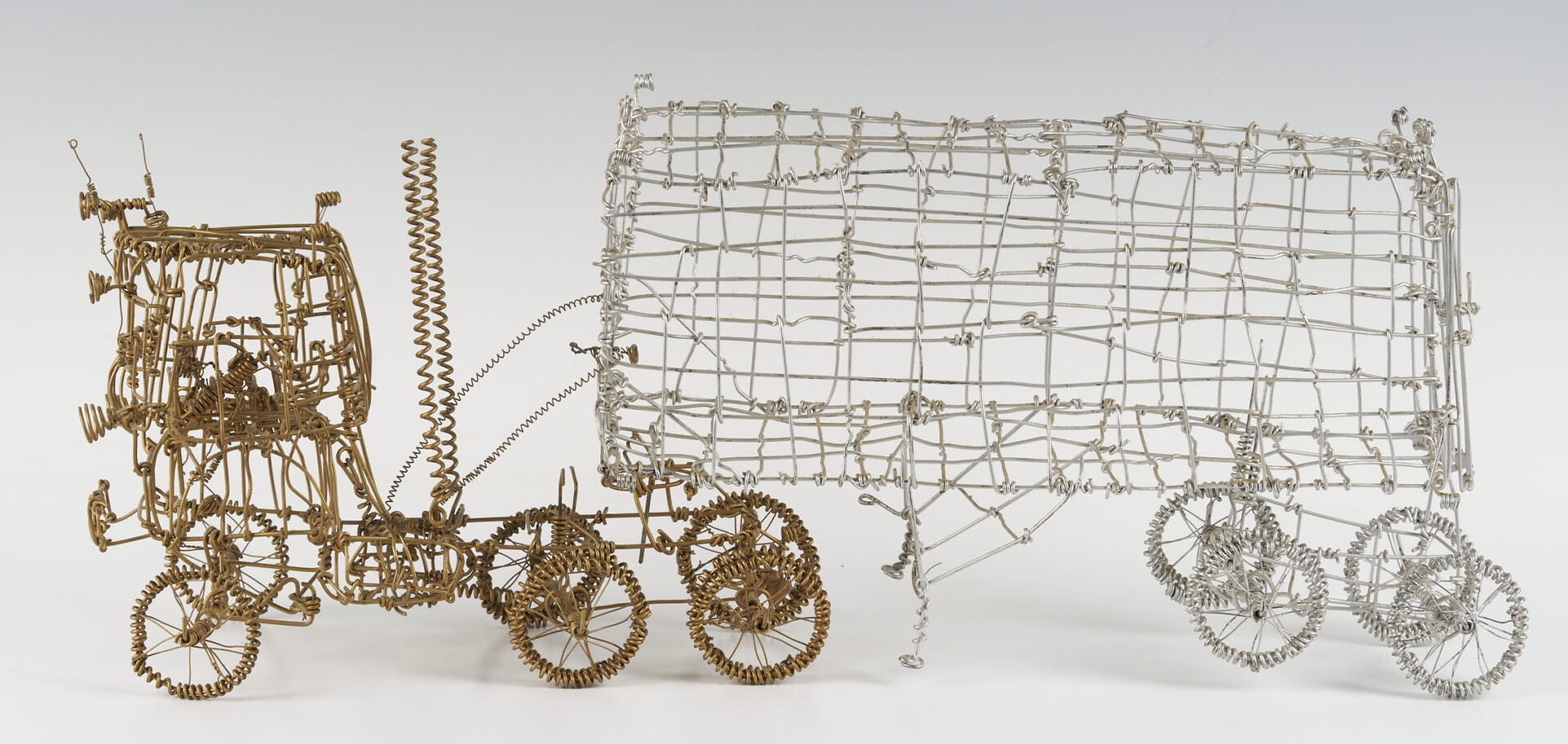 Lot 162: Vannoy Streeter Wire Sculpture, Semi Truck w Trailer, Articulated