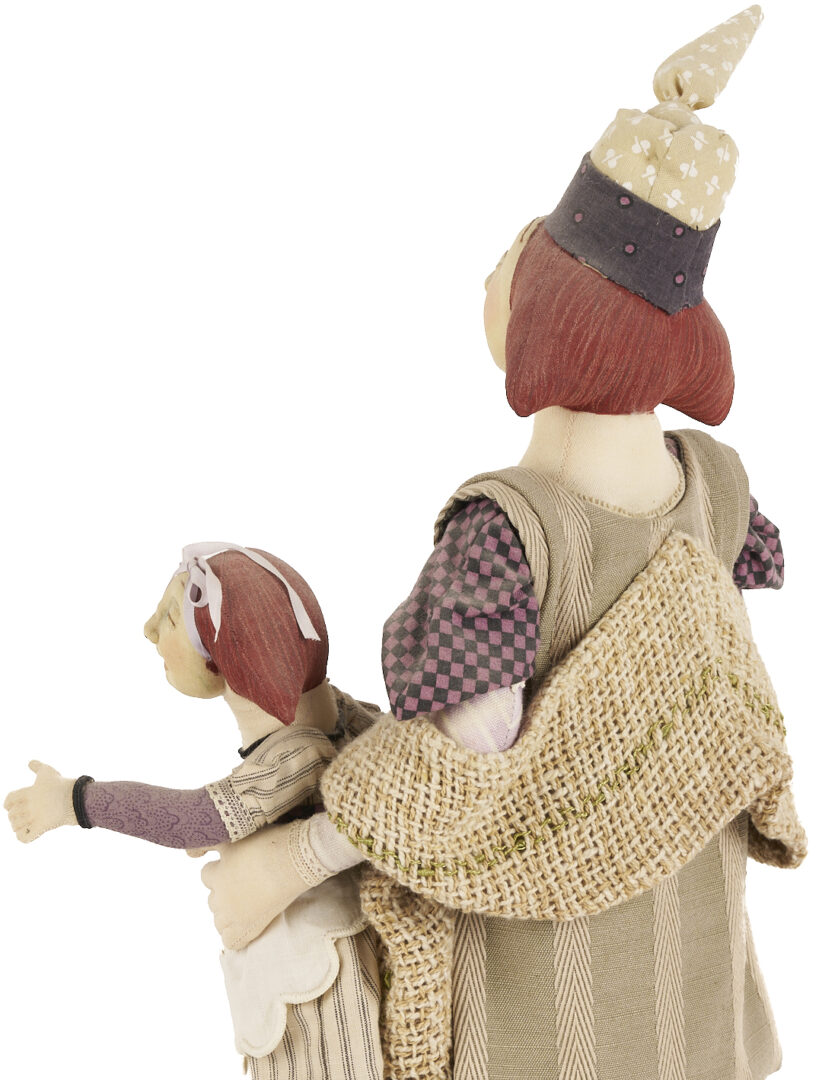 Lot 163: Akira Blount Folk Art Soft Sculpture, Mother & Child