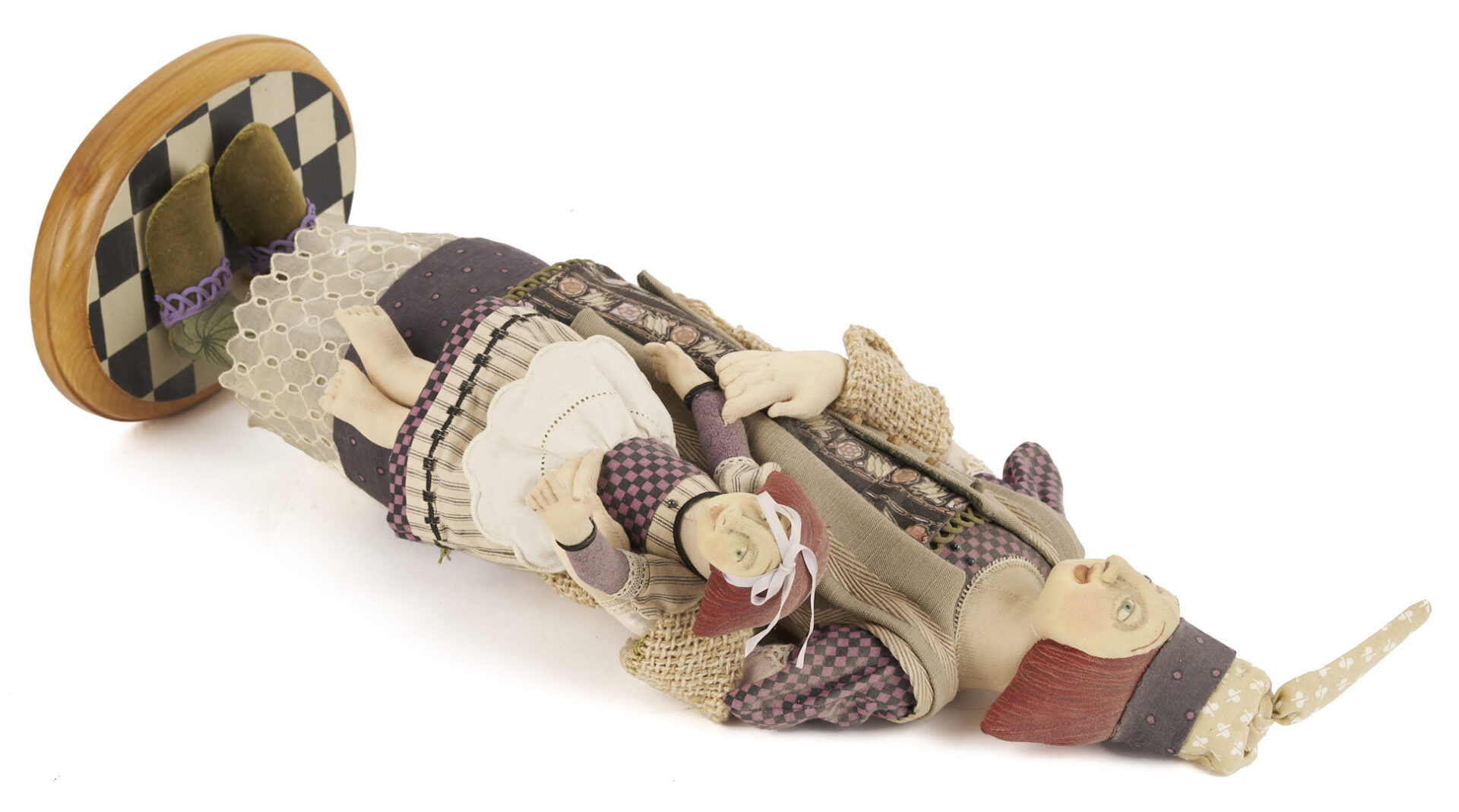 Lot 163: Akira Blount Folk Art Soft Sculpture, Mother & Child