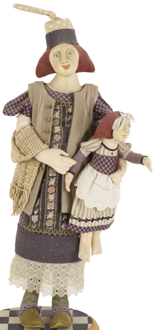 Lot 163: Akira Blount Folk Art Soft Sculpture, Mother & Child