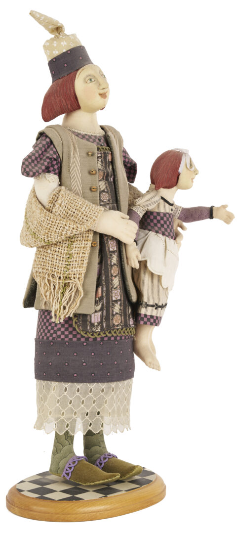 Lot 163: Akira Blount Folk Art Soft Sculpture, Mother & Child