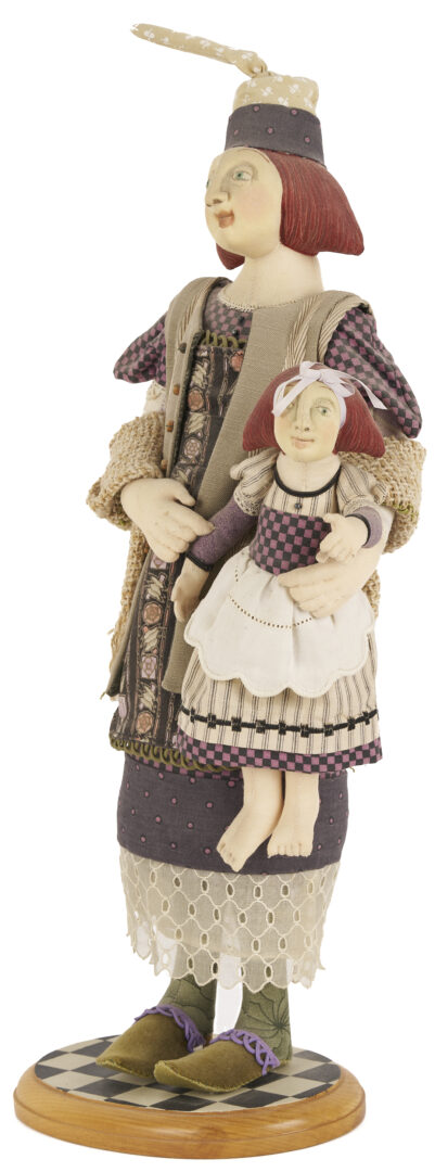 Lot 163: Akira Blount Folk Art Soft Sculpture, Mother & Child