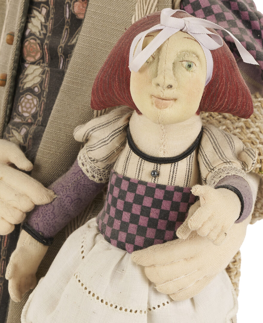 Lot 163: Akira Blount Folk Art Soft Sculpture, Mother & Child