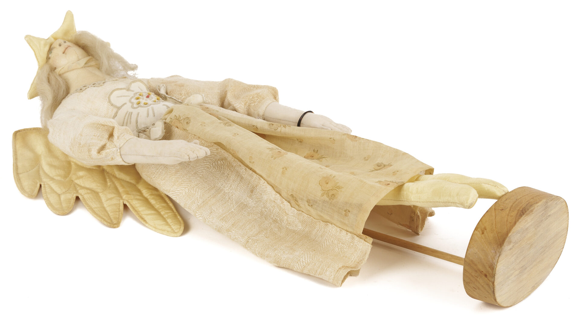 Lot 164: 2 Akira Blount Folk Art Soft Sculptures, Angel & Jester