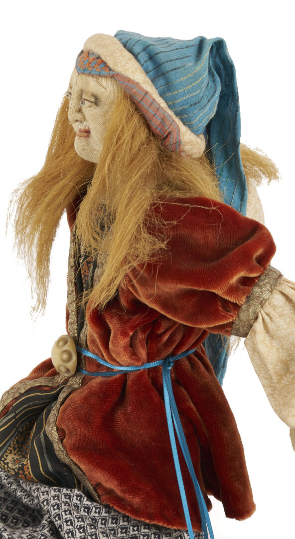 Lot 164: 2 Akira Blount Folk Art Soft Sculptures, Angel & Jester