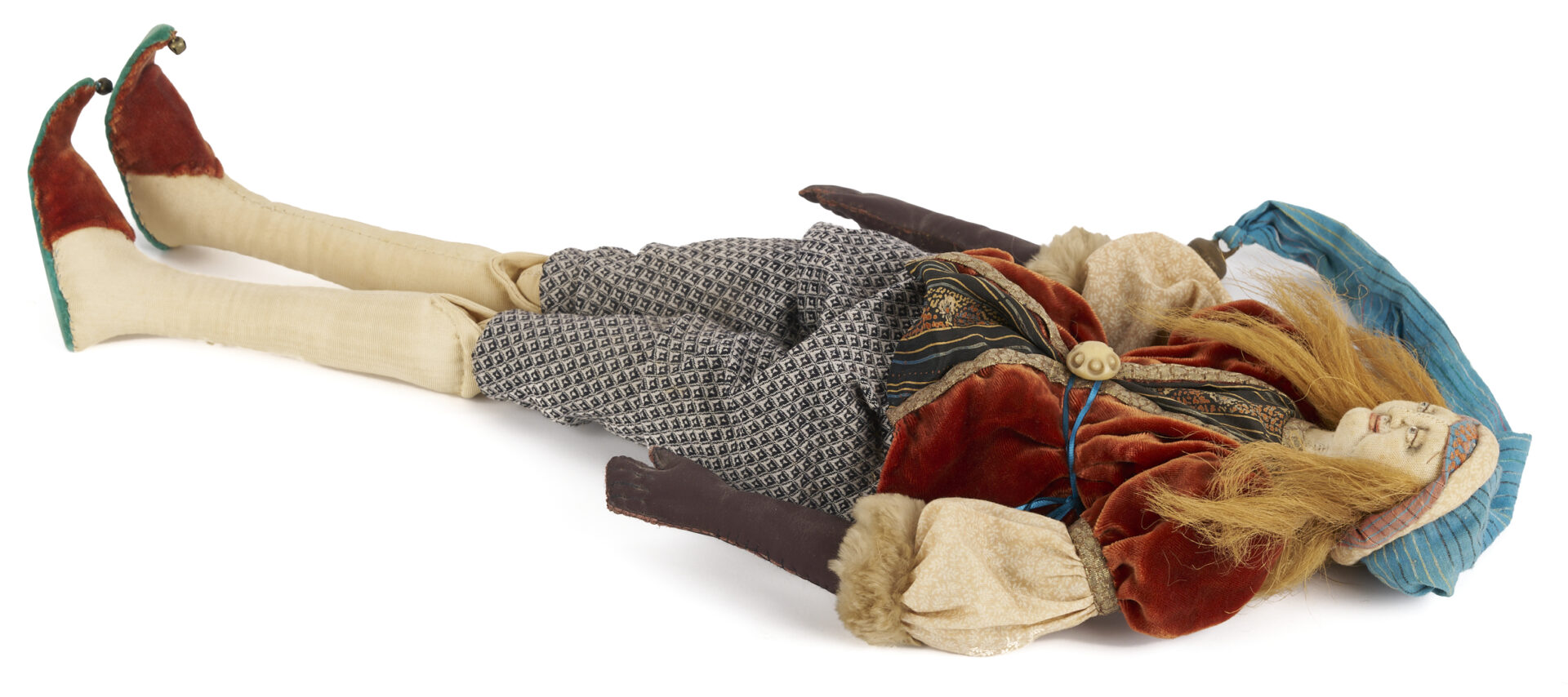 Lot 164: 2 Akira Blount Folk Art Soft Sculptures, Angel & Jester