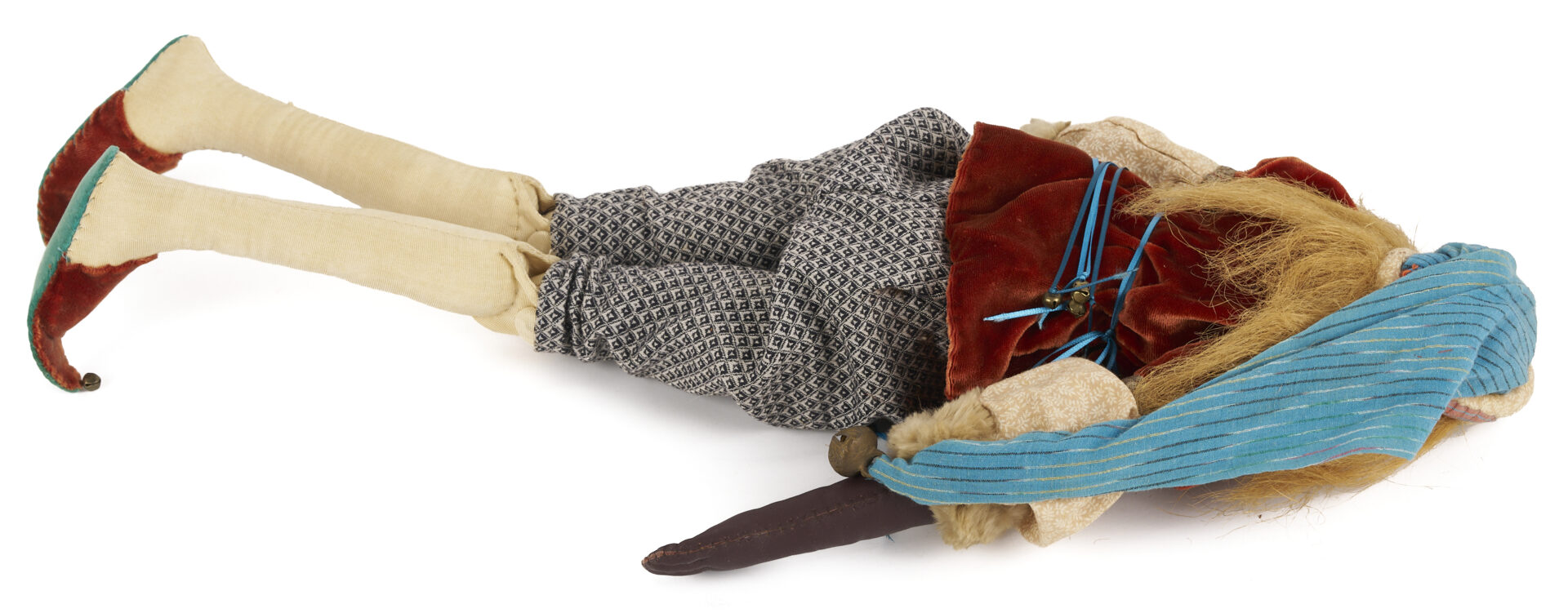 Lot 164: 2 Akira Blount Folk Art Soft Sculptures, Angel & Jester