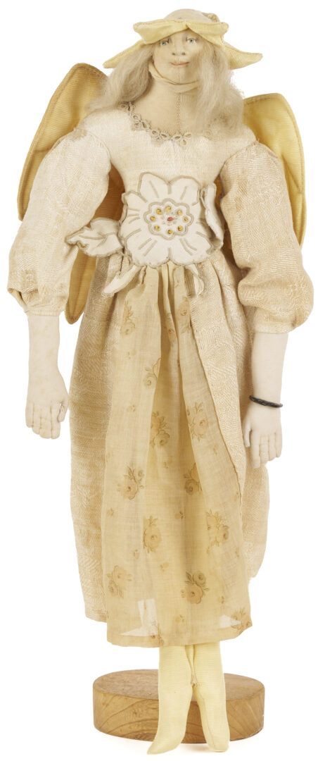 Lot 164: 2 Akira Blount Folk Art Soft Sculptures, Angel & Jester