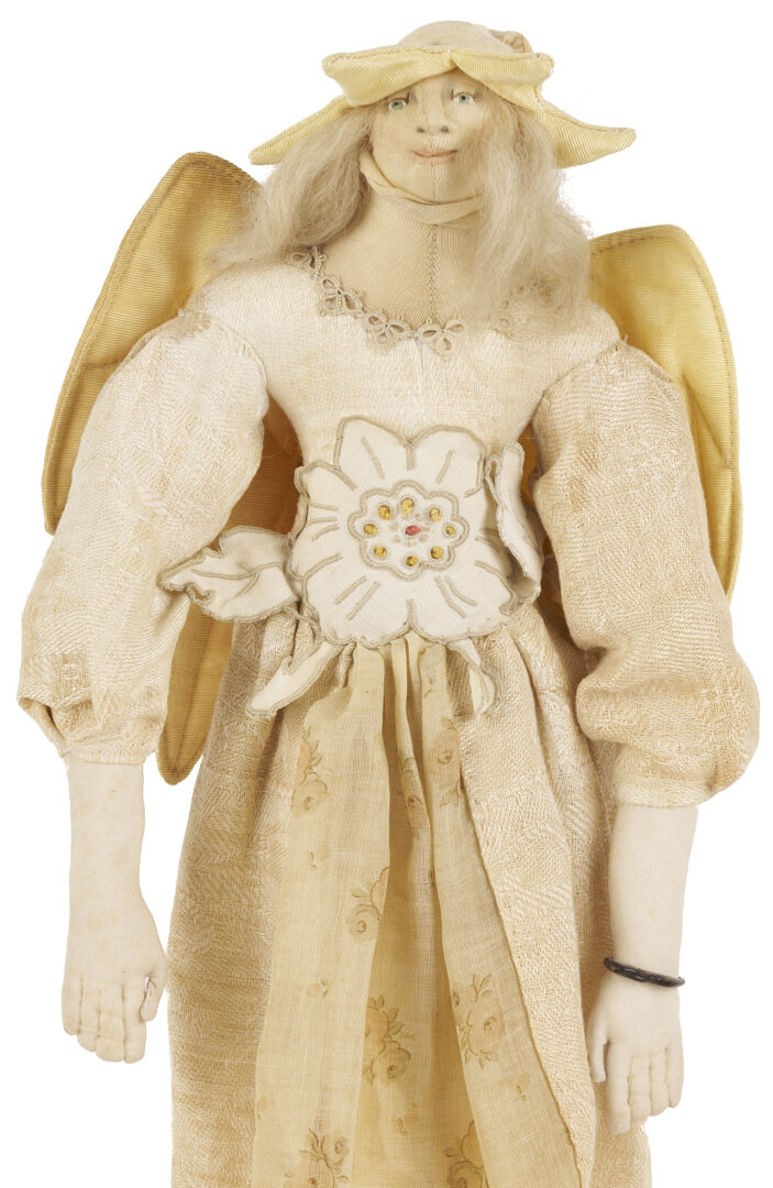 Lot 164: 2 Akira Blount Folk Art Soft Sculptures, Angel & Jester