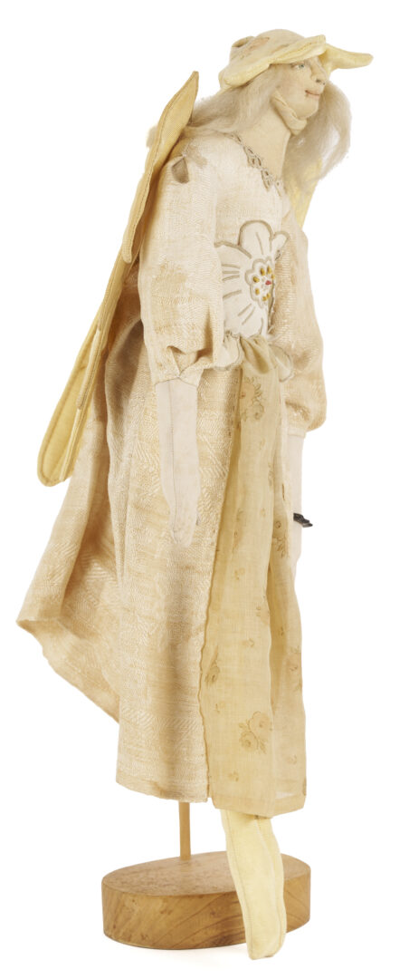 Lot 164: 2 Akira Blount Folk Art Soft Sculptures, Angel & Jester