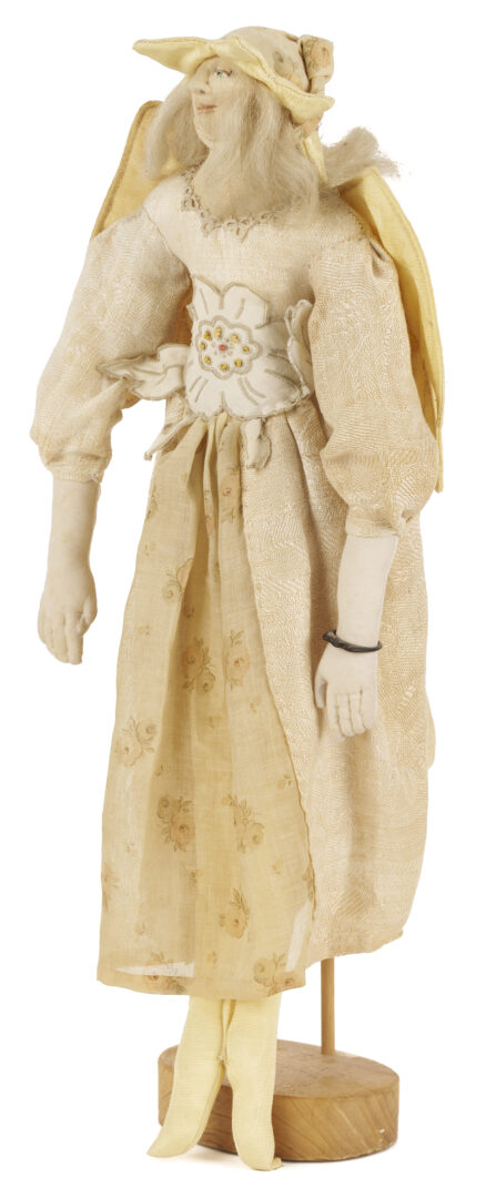 Lot 164: 2 Akira Blount Folk Art Soft Sculptures, Angel & Jester