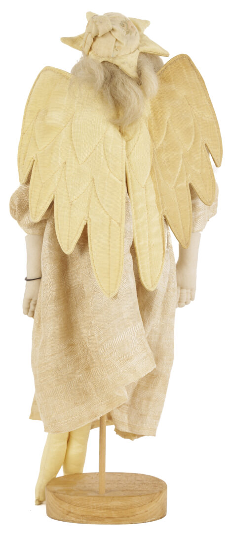 Lot 164: 2 Akira Blount Folk Art Soft Sculptures, Angel & Jester