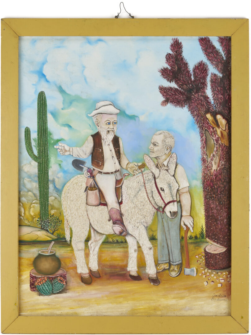 Lot 165: Andrea Badami, Double Sided Outsider Art Painting