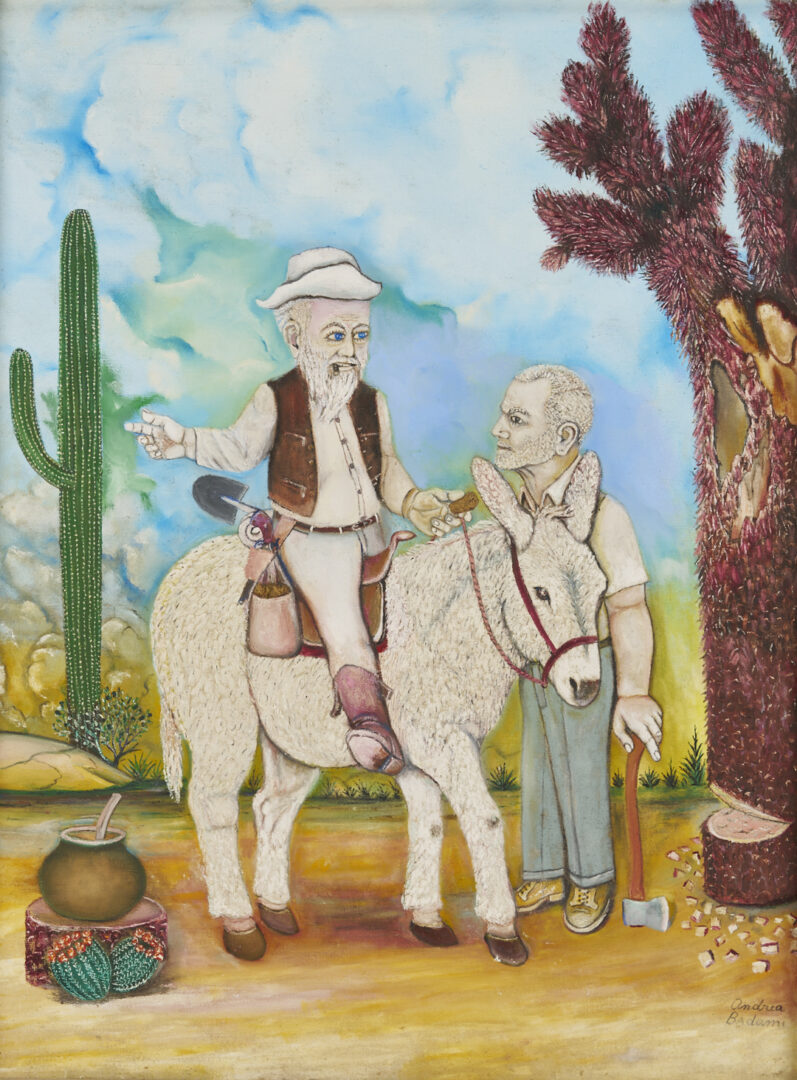 Lot 165: Andrea Badami, Double Sided Outsider Art Painting