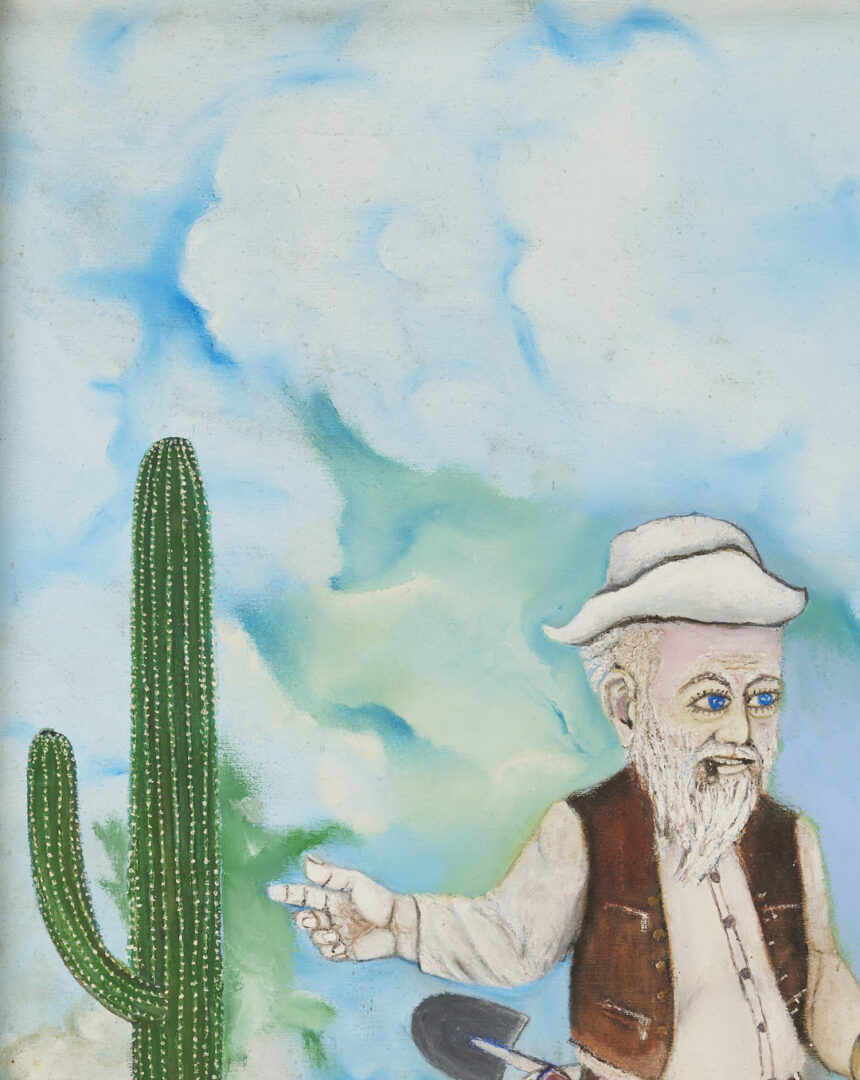 Lot 165: Andrea Badami, Double Sided Outsider Art Painting