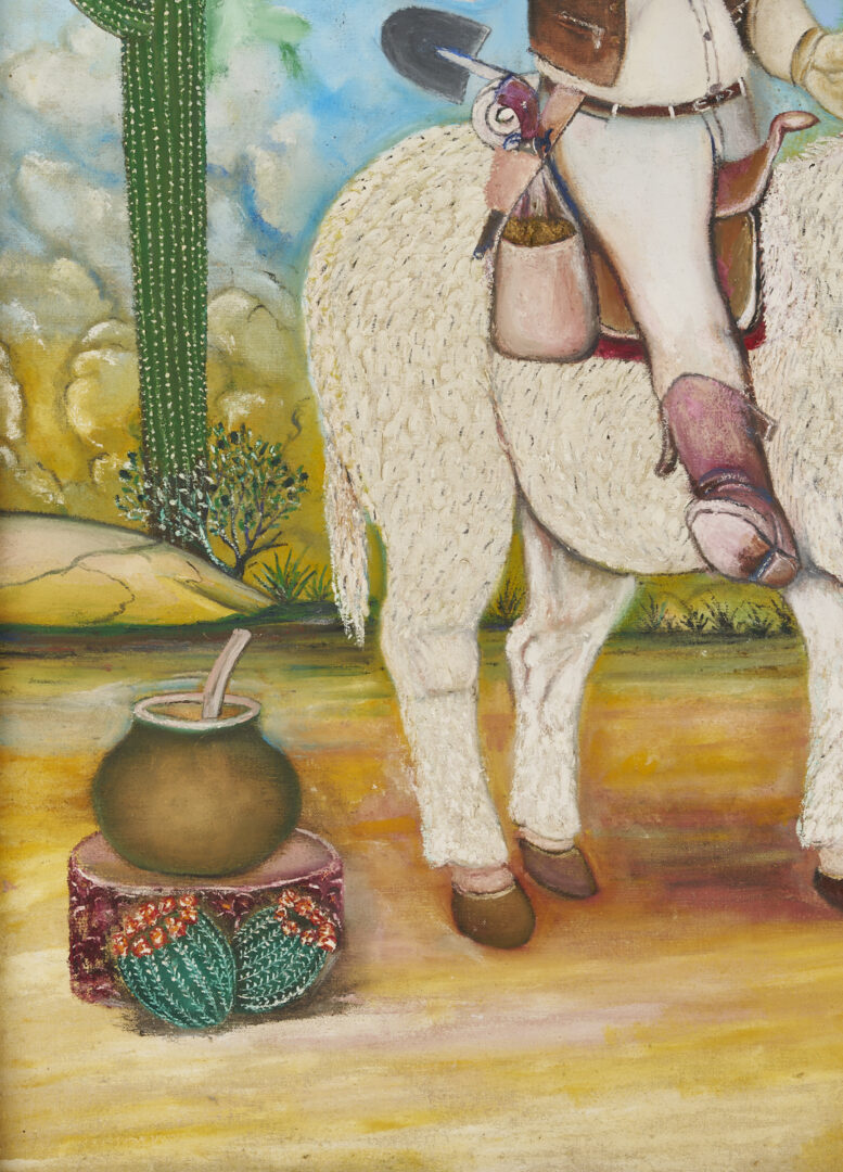 Lot 165: Andrea Badami, Double Sided Outsider Art Painting