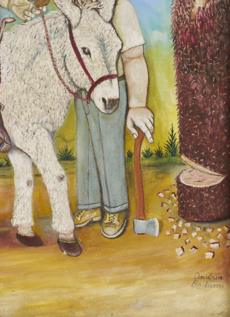 Lot 165: Andrea Badami, Double Sided Outsider Art Painting