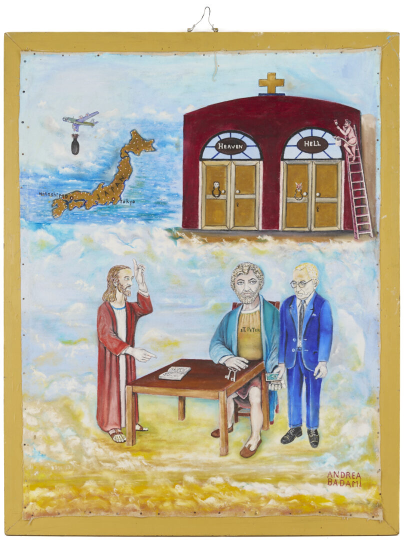 Lot 165: Andrea Badami, Double Sided Outsider Art Painting