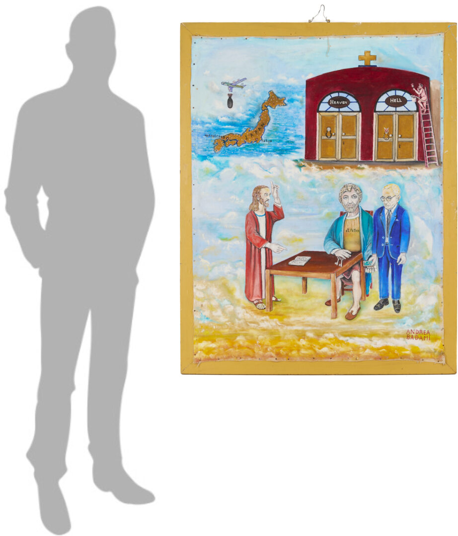 Lot 165: Andrea Badami, Double Sided Outsider Art Painting