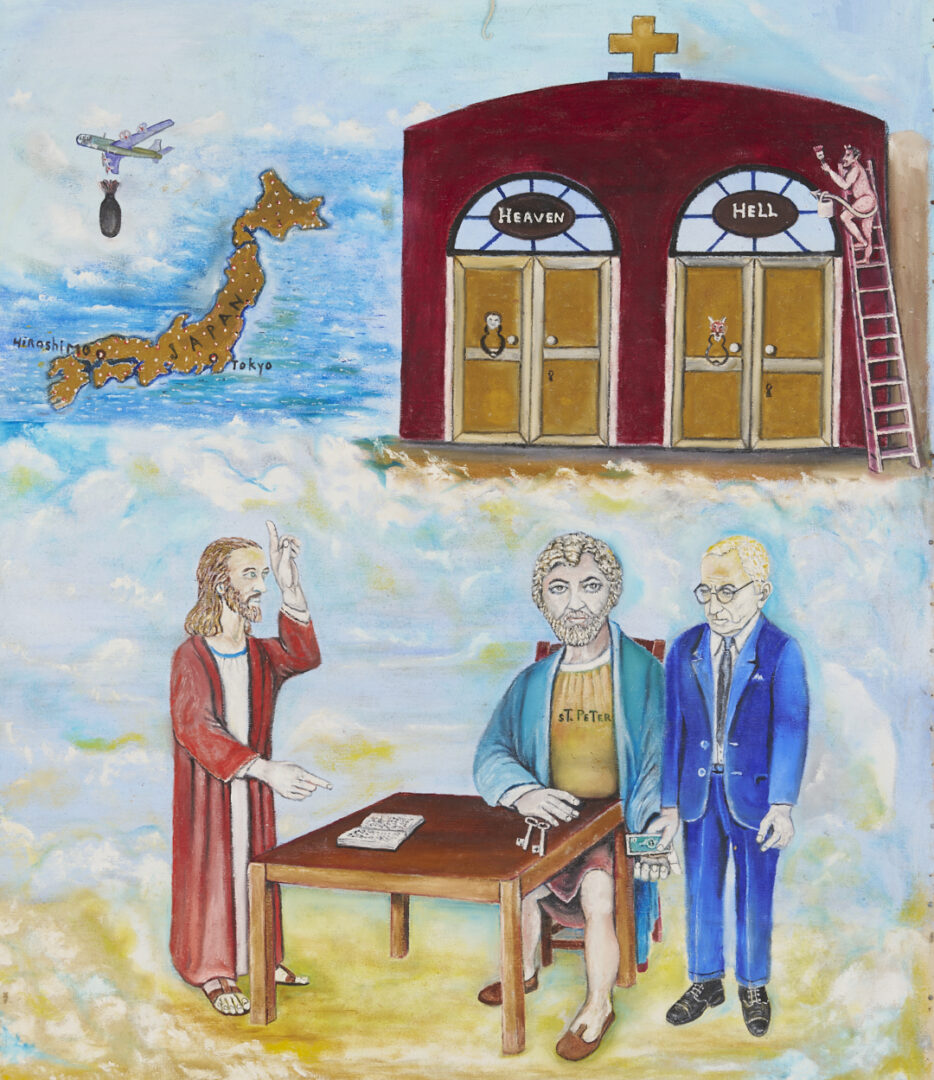 Lot 165: Andrea Badami, Double Sided Outsider Art Painting