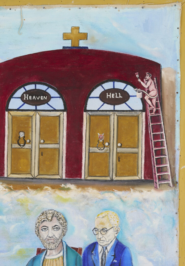 Lot 165: Andrea Badami, Double Sided Outsider Art Painting