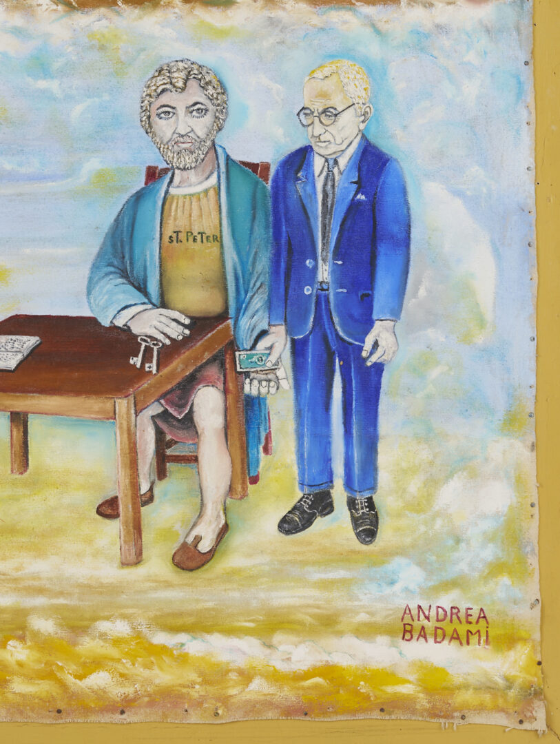 Lot 165: Andrea Badami, Double Sided Outsider Art Painting