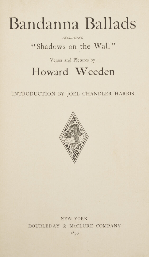 Lot 166: Maria Howard Weeden W/C Portrait of a Girl, Plus Signed Bandanna Ballads