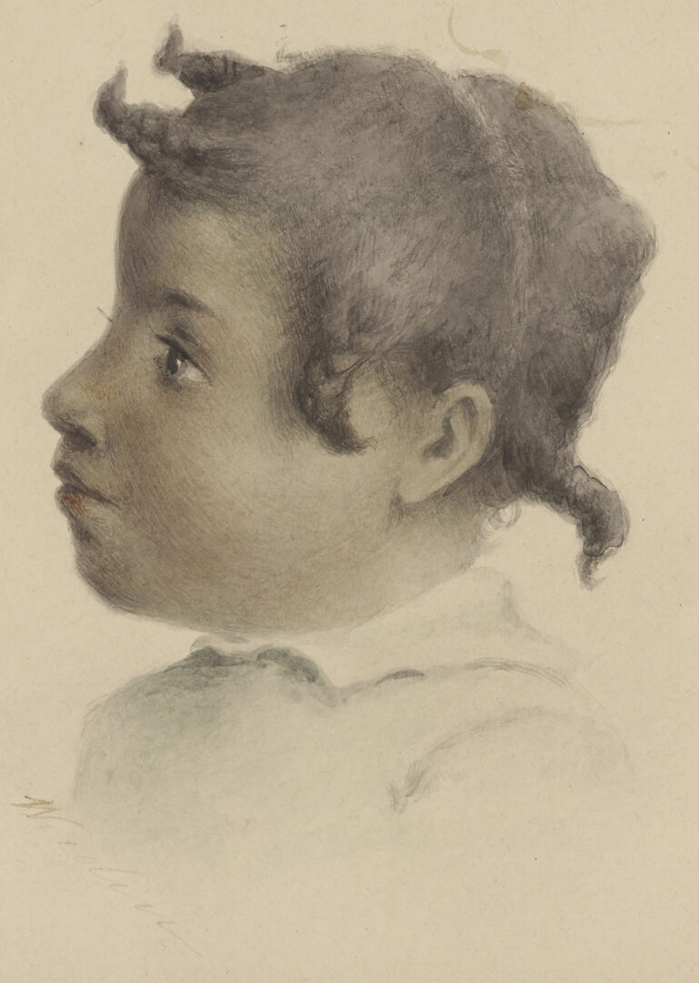 Lot 166: Maria Howard Weeden W/C Portrait of a Girl, Plus Signed Bandanna Ballads