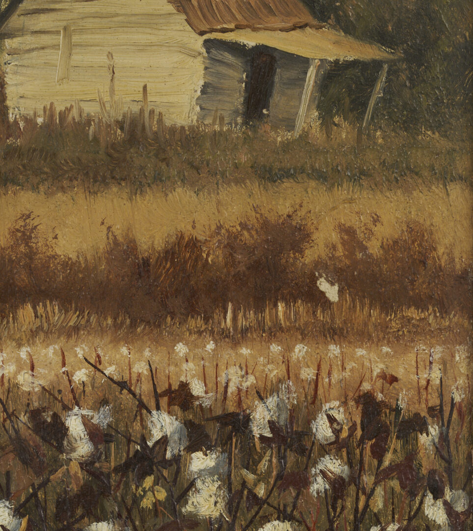 Lot 169: William A. Walker O/B Painting, Woman w/ a Cotton Basket