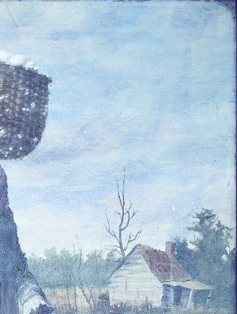 Lot 169: William A. Walker O/B Painting, Woman w/ a Cotton Basket